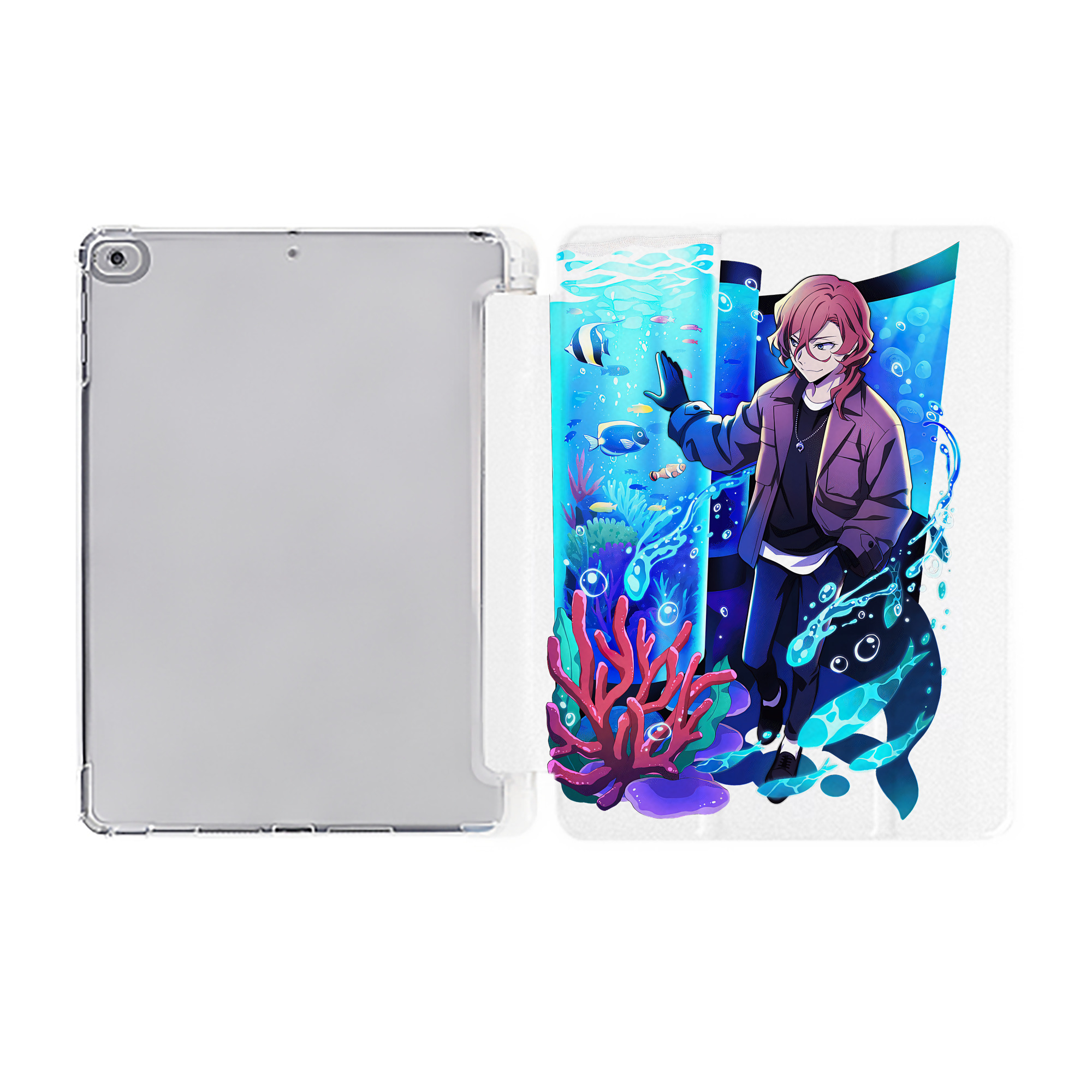 （画像用） 文豪ストレイドッグス Bungo Stray Dogs IPad ケース ペン収納付き 三つ折りスタンド PUレザー×シリコン 対応機種9.5/10.5/10.9インチ